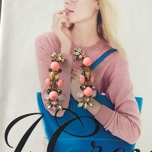 J. Crew Crystal foliage earrings